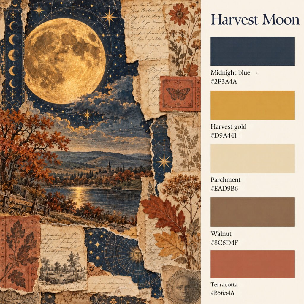 Harvest Moon autumn colour palette for junk journals