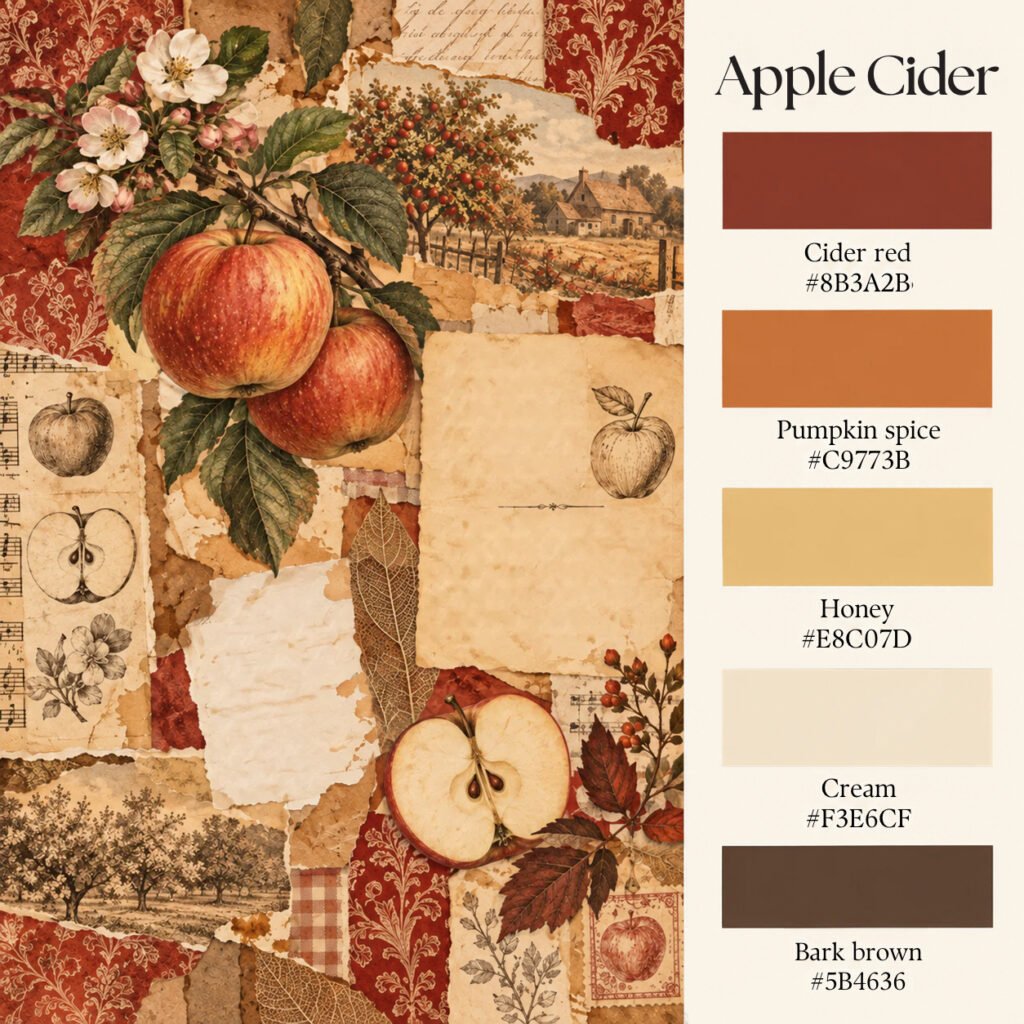 Apple Cider autumn colour palette for junk journals